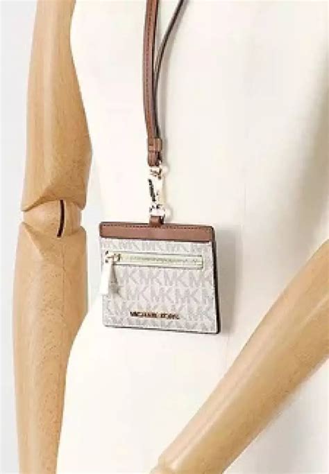 michael kors lanyard card case|Jet Set Travel Logo Card Case Lanyard .